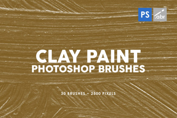 30 Clay Paint Photoshop Stamp Brushes for Creative Projects