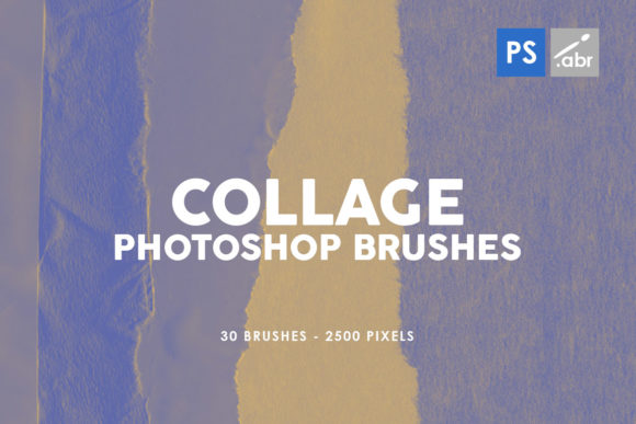 30 Paper Collage PS Stamp Brushes Vol.2