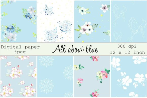 All About Blue Digital Paper