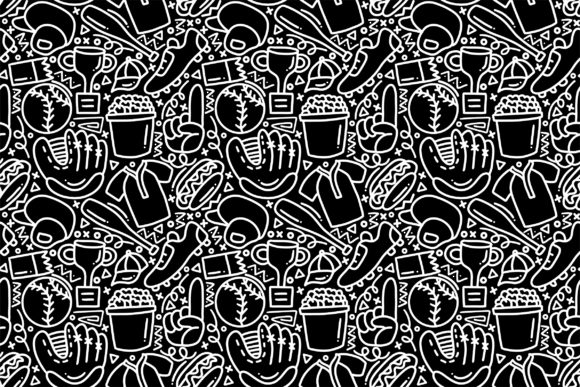 Baseball Doodle Seamless Pattern: A Versatile Design Element for Creative and Commercial Use