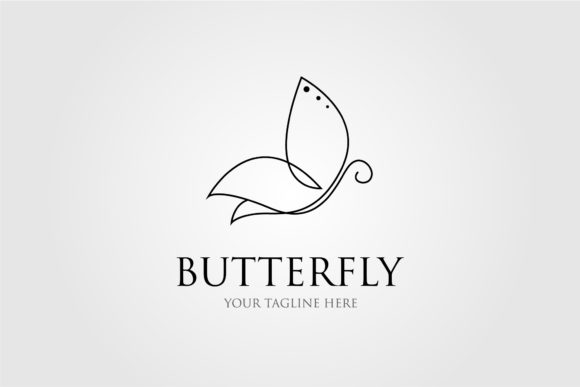 Butterfly Logo Line Art Vector Design