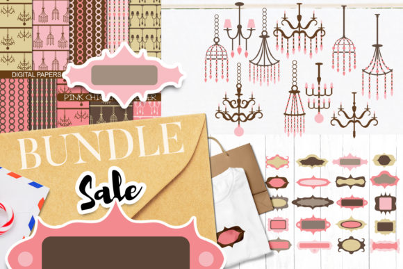 Chandeliers and Frames Bundle: A Versatile Clip Art Collection for Design Projects