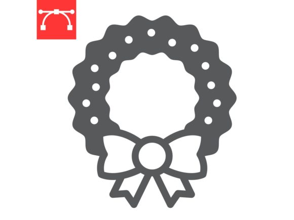 Christmas Wreath Glyph Icon: A Versatile Design Element for Festive and Functional Use