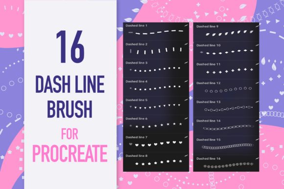 Dash Line Brushes for Procreate: Enhancing Digital Illustration Workflows