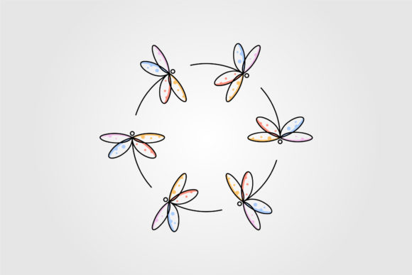 Dragonfly Cute Circle Symbol Vector: A Versatile Design for Modern Creativity