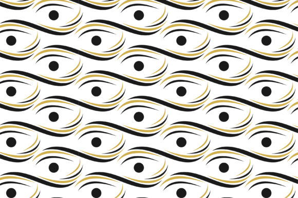 Eye Wave Pattern Black Gold Design Overview