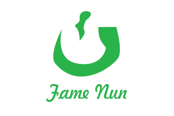 Fame Logo Template with Arabic Nun Letter Design