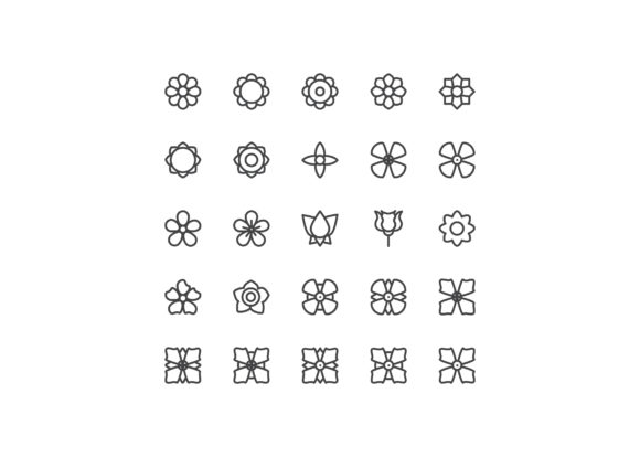 Flower Line Style Ixon Set 2: A Versatile Icon for Design Projects