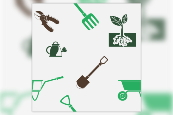 Gardening Icons Seamless Pattern