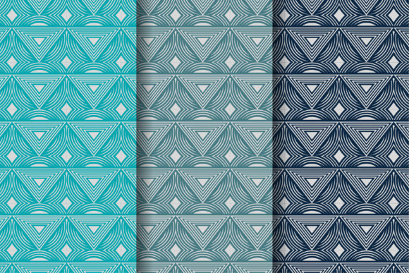 Geometric Pattern Silver Blue Design