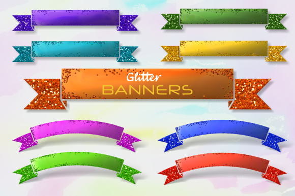 Glitter Glam Luxury Shiny Banner Borders