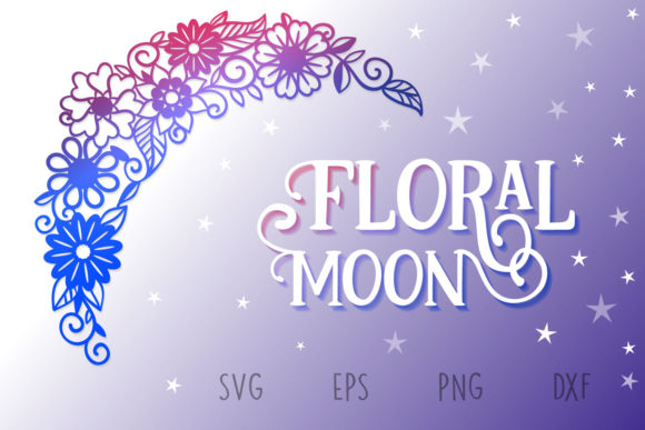 Papercut Floral Moon: A Versatile Decorative Design for Creative Projects