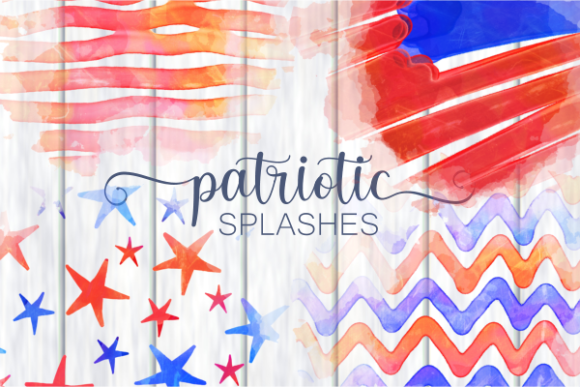 Patriotic America July Fourth Splashes: A Decorative Design Element for Celebrations