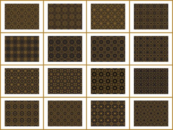 Pattern Gold Bundles 16 Ornaments