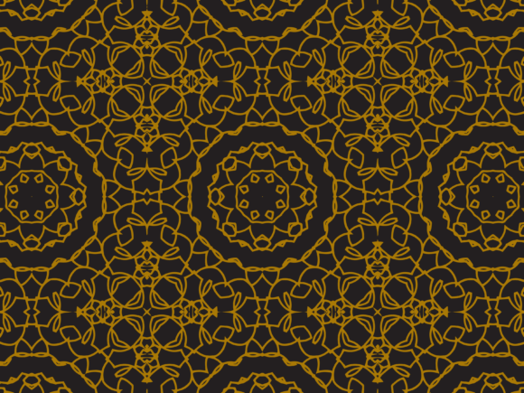 Pattern Gold Circle and Cross Ornaments
