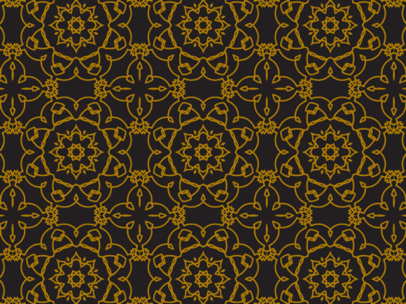 Pattern Gold Flowering Circle Design