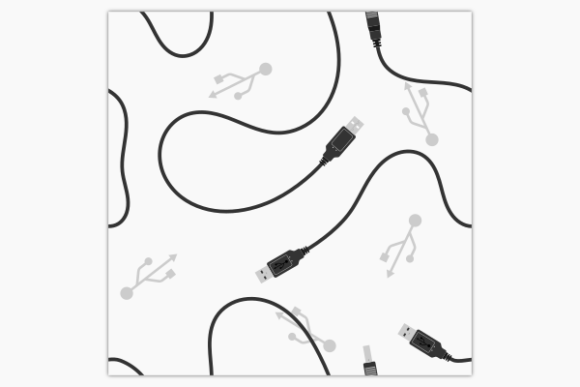 USB Cable Seamless Pattern