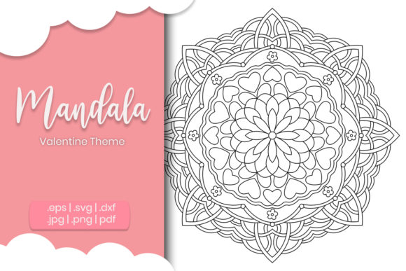 Valentine Mandala Coloring Page