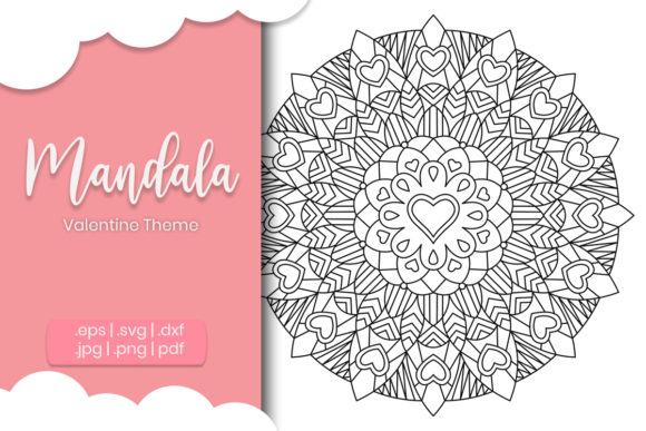 Valentine Mandala Graphic for Coloring: A Versatile Design for Creative Expression