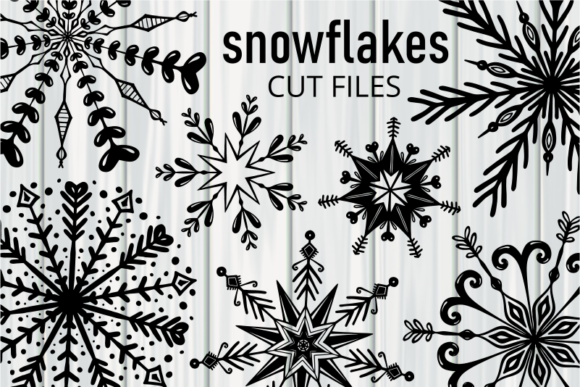 Winter Silhouette Snowflakes Cut Files: A Versatile Design Resource for Creative Professionals
