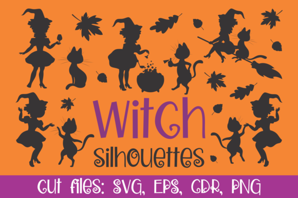 Witch Silhouettes. Cutting